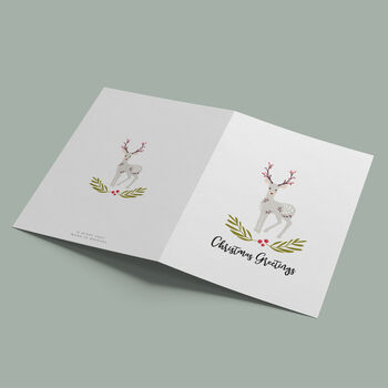 Decorative Folk Reindeer Christmas Card Pack, 3 of 4