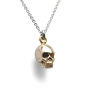 Gold Plated Skull Memento Mori Charm Necklace, thumbnail 3 of 4