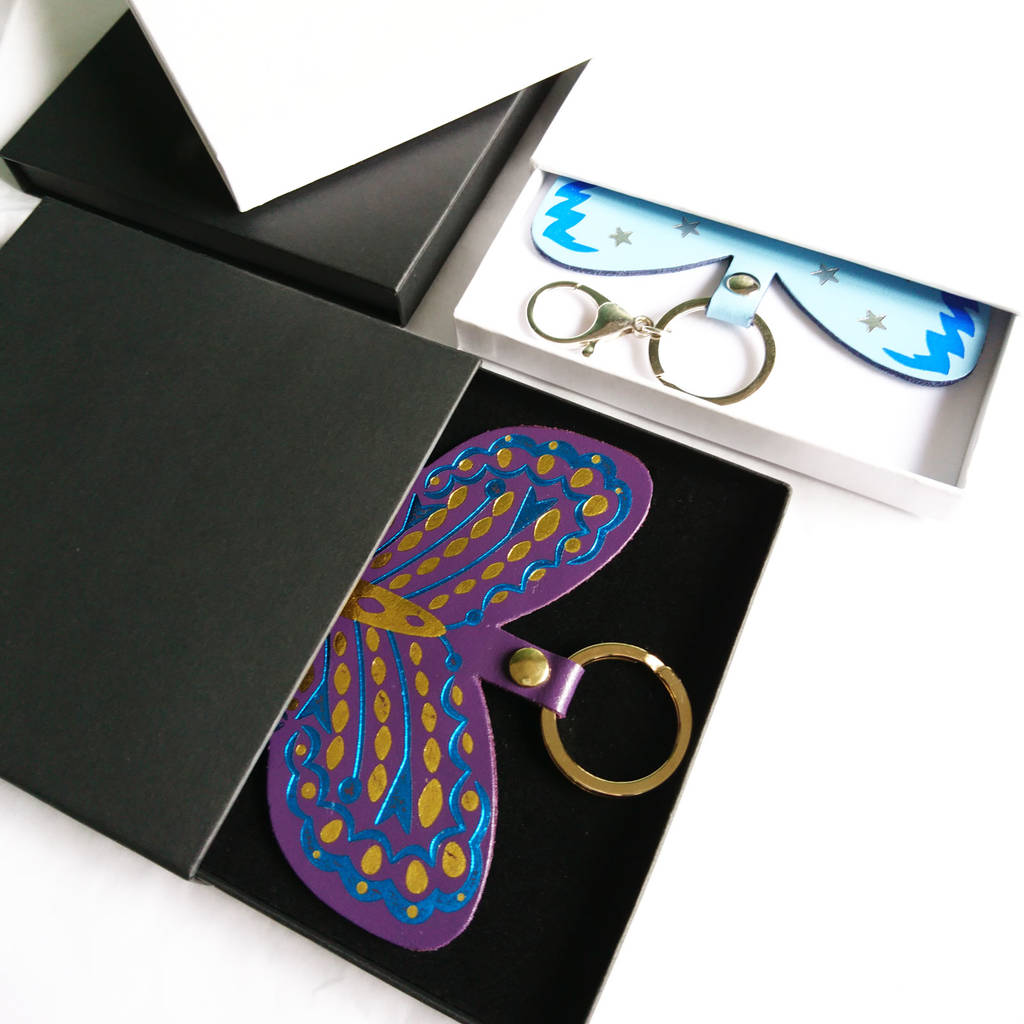 Butterfly Leather Bag Charm And Keyring By Sweet Home