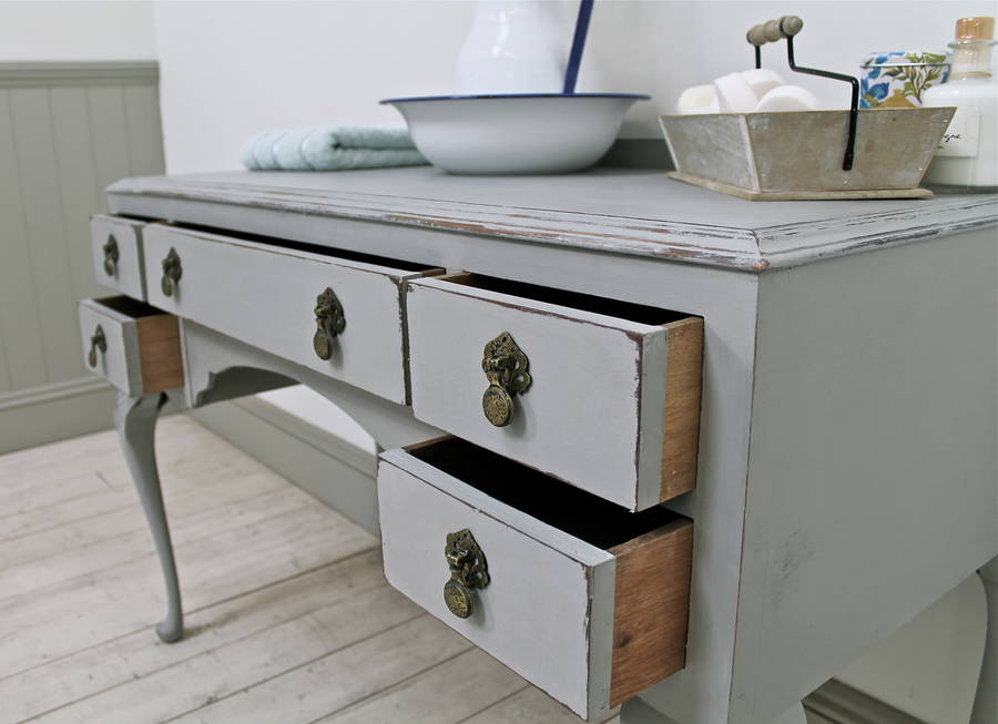 Ornate Painted Vintage Side Table By Distressed but not Forsaken