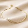 Gold Plated Stainless Steel Double Snake Chain Anklet, thumbnail 3 of 6