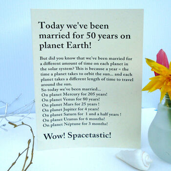 Personalised Anniversary Planets Card, 2 of 3