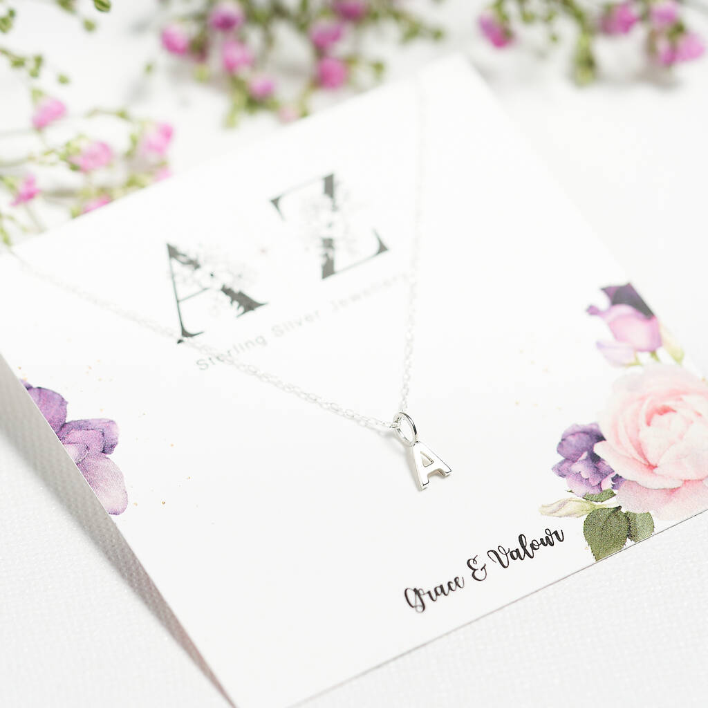 Initial Sterling Silver Letter Personalised Necklace By Grace & Valour ...