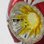 Vintage Teardrop Red And Gold Glass Baubles Box Of Four, thumbnail 3 of 5