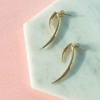 Curved Rose/Gold Plated Silver Thorn Ear Jackets, 4 of 7