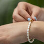 White Pearl Bracelet With T Bar, thumbnail 2 of 5