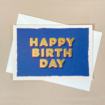 Eight Colour Block 3D Happy Birthday Card Box Set, 5 of 10