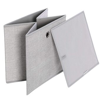 Set Of Six Light Grey Foldable Storage Boxes, 3 of 7