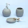 G Decor Grey Pattern Ceramic Bath Accessory Set, thumbnail 1 of 7