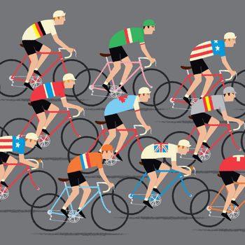 World Road Race Cycling Print, 2 of 4
