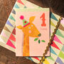 Giraffe 1st Birthday Card, thumbnail 1 of 4