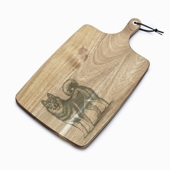 Personalised Norwegian Elkhound Engraved Acacia Serving Board, 8 of 9