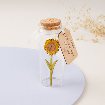 Miniature Sunflower Message Bottle Gift, 2 of 5