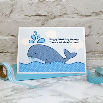 'Whale' Personalised Birthday Card, 3 of 3