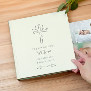 Personalised Silver Cross Square Photo Album, 3 of 7