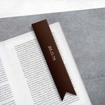 Handmade Personalised Special Date Thick Leather Bookmark, 2 of 6
