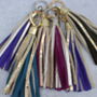 Two Tone Leather And Suede Tassel Keyring, thumbnail 6 of 6