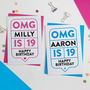 Omg 19th Birthday Card Personalised, thumbnail 1 of 3