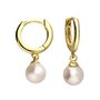 Chloe 18ct Gold Plate Pearl Huggies, thumbnail 3 of 3