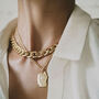 Clara Chunky Statement Gold Chain Necklace, thumbnail 1 of 4