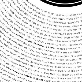 Personalised Favourite Song Lyric Record Print, 6 of 7