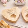 Personalised Happy Easter Heart Shaped Egg Cup, thumbnail 1 of 4