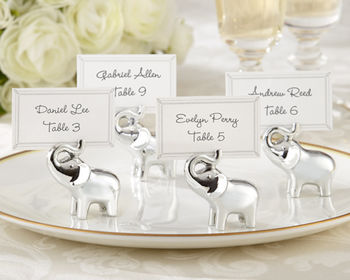 Set Of Four Lucky Elephant Place Card/Photo Holders, 2 of 2