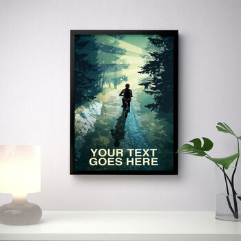 Personalised Mountain Bike Into The Sunset Poster, 2 of 7