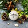 White Christmas Bauble With Dragonfly, thumbnail 5 of 5