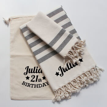 Personalised Bride Gift, Beach Towel Set, 10 of 12