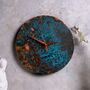 Copper Wall Clock With Verdigris Patina – 300 Mm Diameter, thumbnail 1 of 4