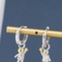 Sterling Silver Little Astronaut Charmed Hoop Earrings, thumbnail 3 of 11