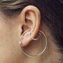 Sterling Silver Double Hoop Ear Cuff Stud Earrings, thumbnail 3 of 7