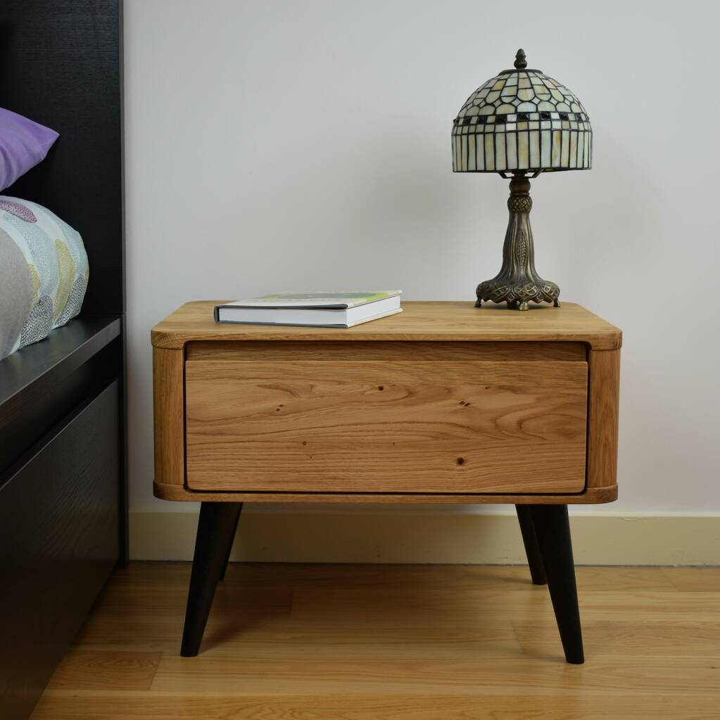 Maire Solid Oak Bedside Side Table With Drawer By Arpe Studio Uk