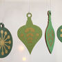 Christmas Tree Decoration Set, Green With Gold, thumbnail 2 of 5