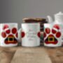 Personalised Dog Paw Santa Hat Christmas Gift Mug, thumbnail 2 of 2