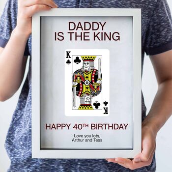 Personalised Father's Day King Playing Card Glass Printed Frame, 3 of 3