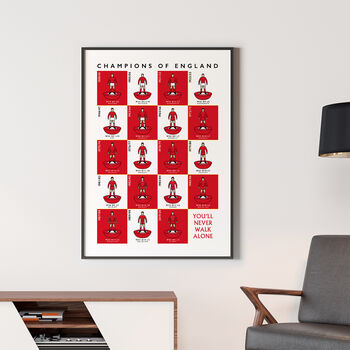 Liverpool 19 Times Champions Of England Poster, 2 of 8