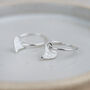 Sterling Silver Textured Tilted Heart Charm Hoops, thumbnail 1 of 9