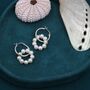 Pearl Wreath And Hoop Earrings Sterling Silver, thumbnail 1 of 8