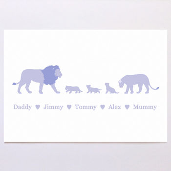 Personalised Lion Family Print, 4 of 8