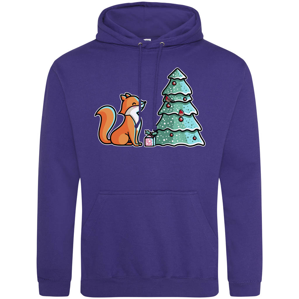Cute Fox Christmas Jumper Adult Hoodie By Flaming Imp | notonthehighstreet.com