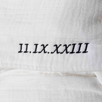 Personalised Message Long White Robe Dressing Gown Gift, 4 of 6