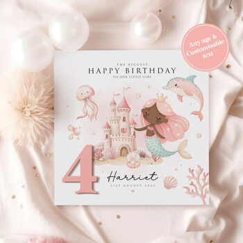 Personalised 3D Mermaid Birthday Card For Little Girl, 2 of 2