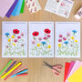 Wildflower Meadow Triptych Picture Craft Kit | Spring Home Decor, thumbnail 1 of 7