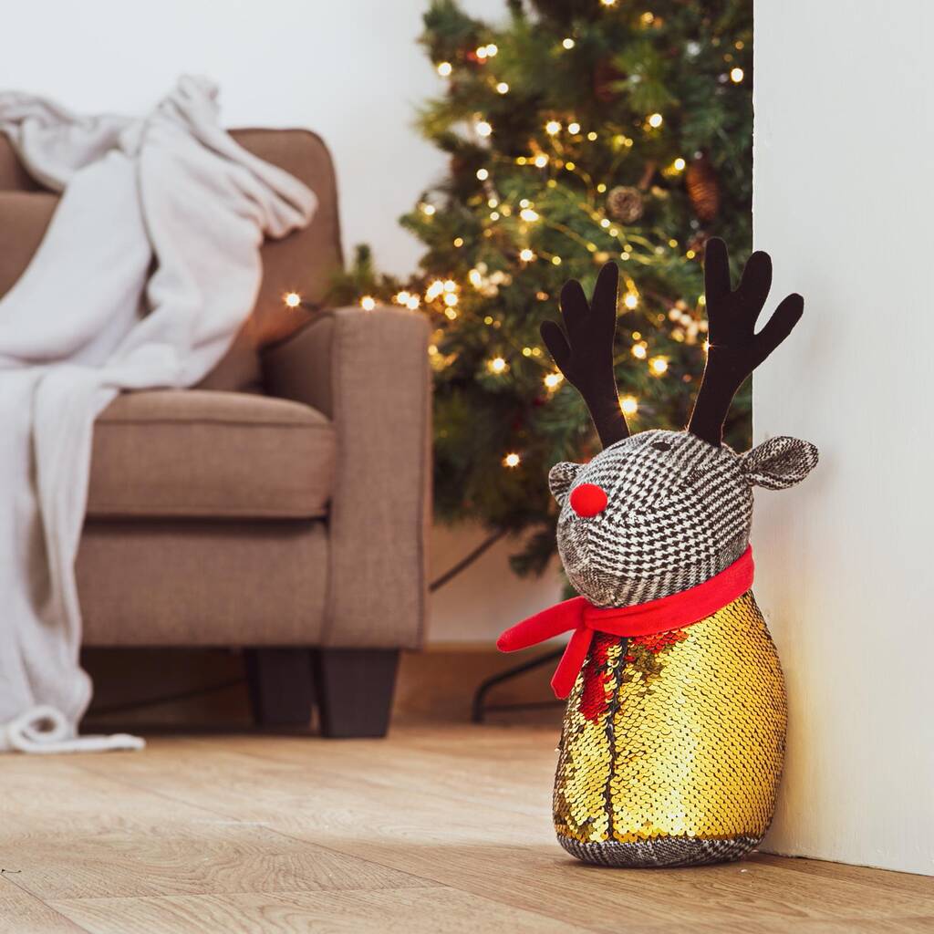 Adorable Reindeer Christmas Door Stop By Rinkit