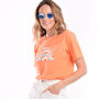 Open Mind Womens Orange Organic Beach T Shirt, thumbnail 2 of 8