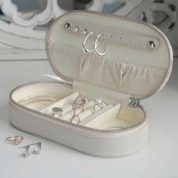 Italian Leather Oval Jewellery Box, 6 of 10