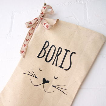 Cat Personalised Christmas Stocking, 4 of 5