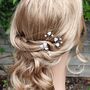 White Floral Bridal Hair Pins Set Of Three, thumbnail 10 of 12